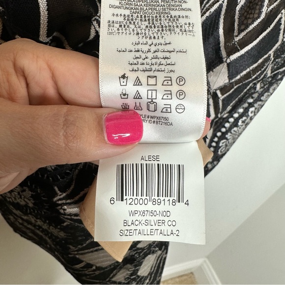 BCBGMAXAZRIA Alese Midi Dress in Black Silver - Picture 7 of 9